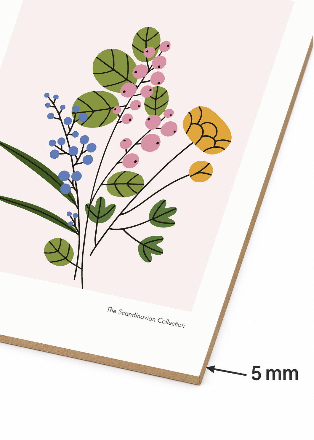 Set x3 Cuadros Decorativos Sin Marco - MDF 9mm Diseños Botánico Flor de Escandinavo - foto 5