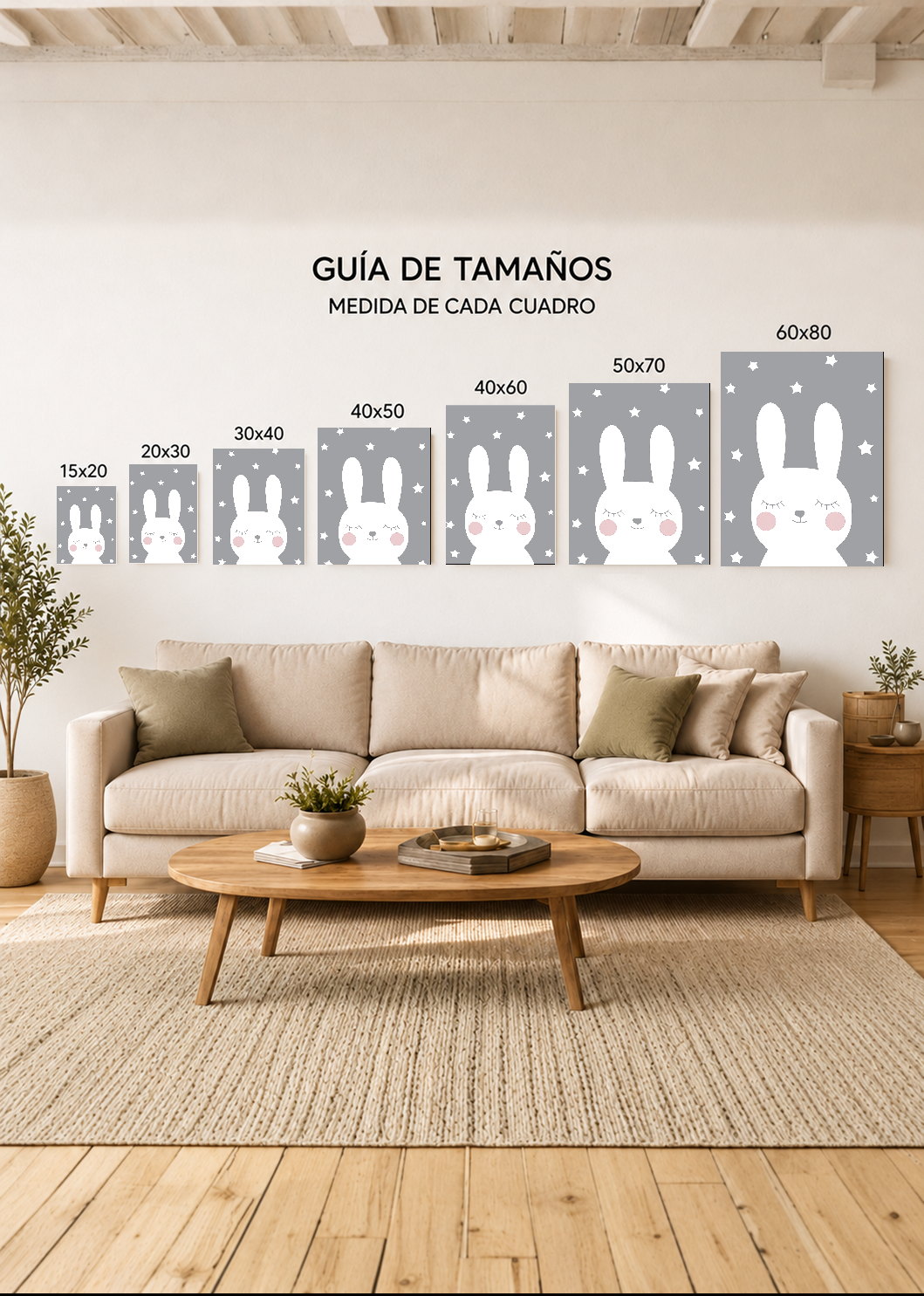Set x3 Cuadros Decorativos Sin Marco - MDF 9mm Infantiles Rosa - foto 4