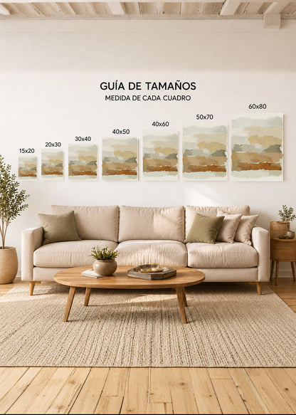 Set x3 Cuadros Decorativos Sin Marco - MDF 9mm Abstractos Marrón - foto 4
