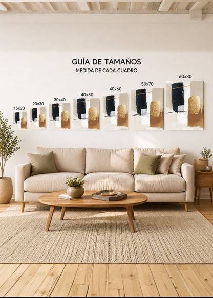 Set x3 Cuadros Decorativos Sin Marco - MDF 9mm Abstractos 101 - foto 4