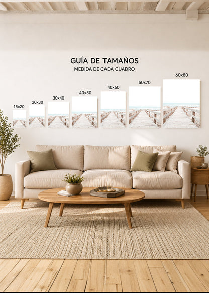 Set x3 Cuadros Decorativos Sin Marco - MDF 9mm Playa Olas Surf Mar - foto 4