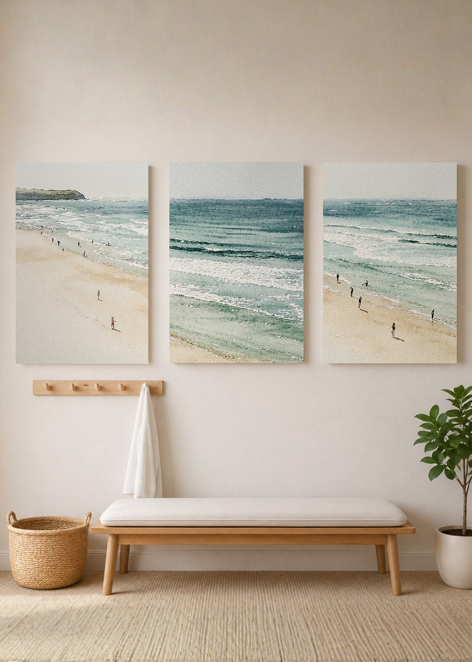 Set x3 Cuadros Decorativos Sin Marco - MDF 9mm Surf Playa Tabla Olas y Arena XVIII - foto 3