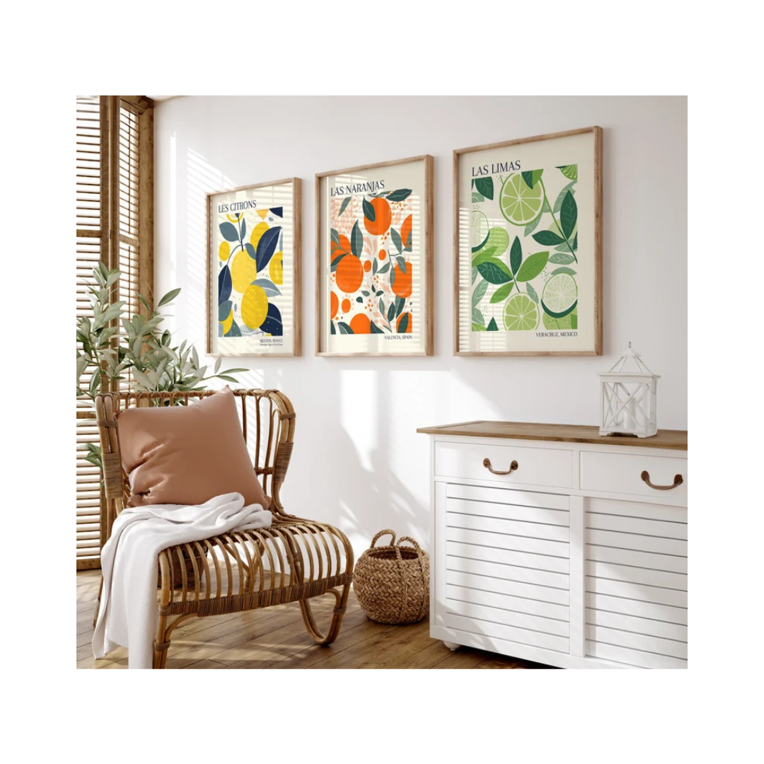 Set x3 Cuadros Cocina, Frutas