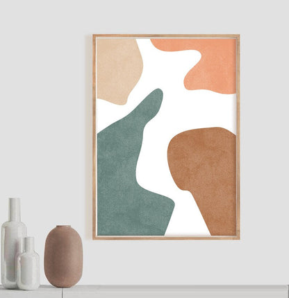 Set x 2 Cuadros abstractos, líneas, azul y rojo, boho - Tree House Deco