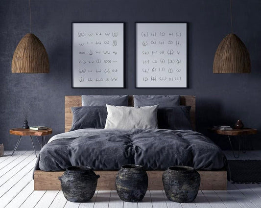Set x 2 Cuadros abstractos, lineas - Tree House Deco