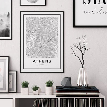 Cuadro Decorativo Maps Athens