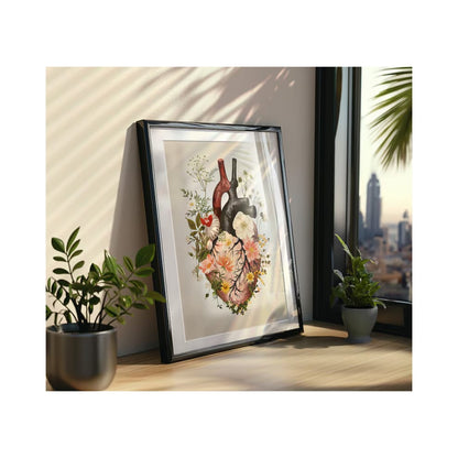 Cuadro Decorativo Botánico Corazón Floral