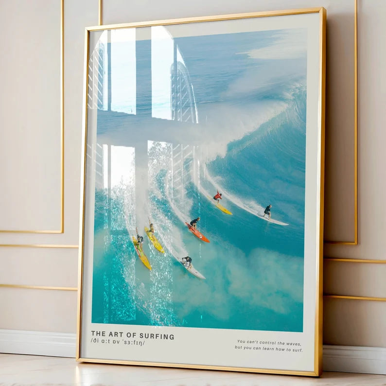 Cuadro Decorativo Marco Natural Surf, Póster, Playa