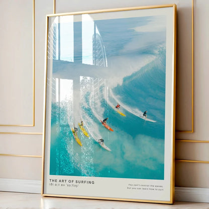 Cuadro Decorativo Marco Natural Surf, Póster, Playa