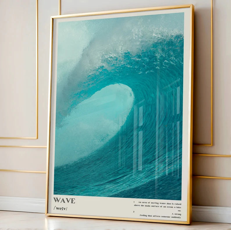 Cuadro Decorativo Marco Natural Surf, Póster, Playa