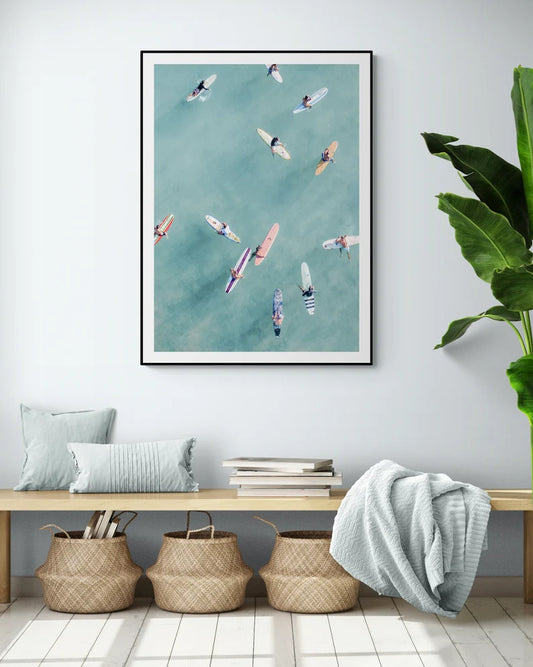 Cuadro Decorativo Marco Natural Surf, Póster, Playa