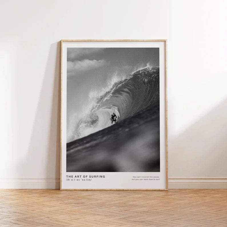 Cuadro Decorativo Marco Natural Surf, Póster, Playa