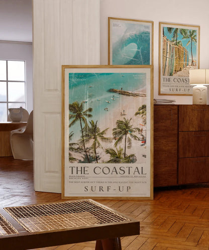 Cuadro Decorativo Marco Natural Surf, Póster, Playa