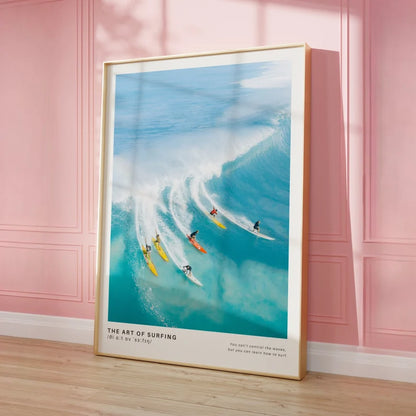 Cuadro Decorativo Marco Natural Surf, Póster, Playa