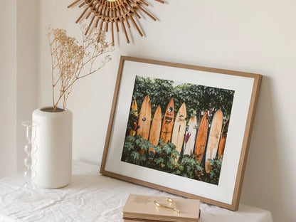 Cuadro Decorativo Marco Natural Surf, Póster, Playa