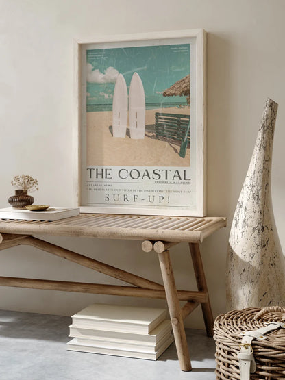 Cuadro Decorativo Marco Natural Surf, Póster, Playa