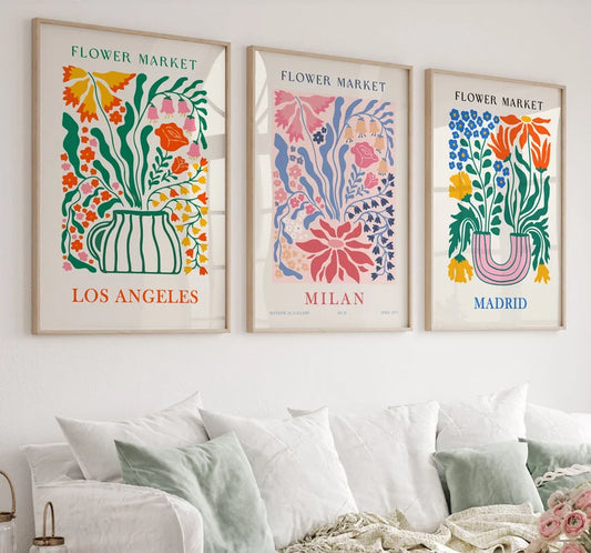 Set x3 Cuadros  Abstracto, Colores, Colours in the Air XX