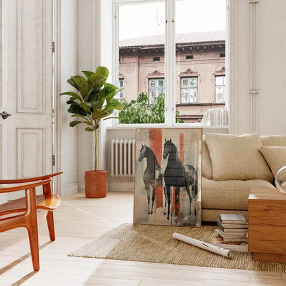 Cuadro Decorativo Animales, Marco Natural Amantes de los caballos