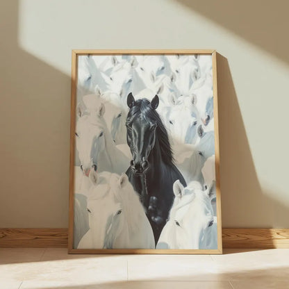 Cuadro Decorativo Animales, Marco Natural Amantes de los caballos
