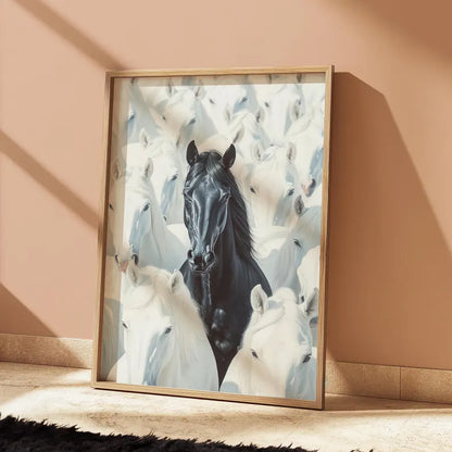 Cuadro Decorativo Animales, Marco Natural Amantes de los caballos