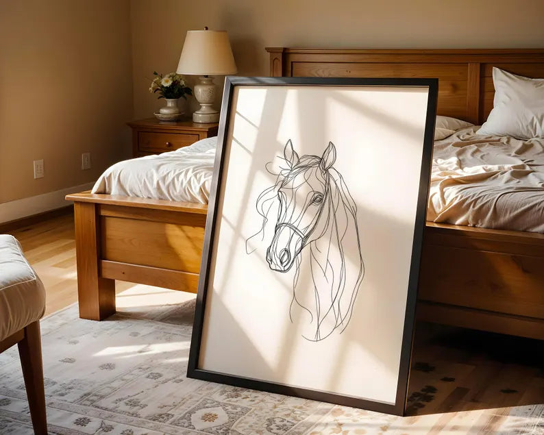 Cuadro Decorativo Animales, Marco Natural Amantes de los caballos