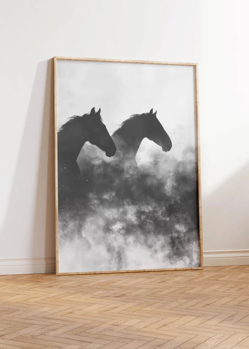 Cuadro Decorativo Animales, Marco Natural Amantes de los caballos