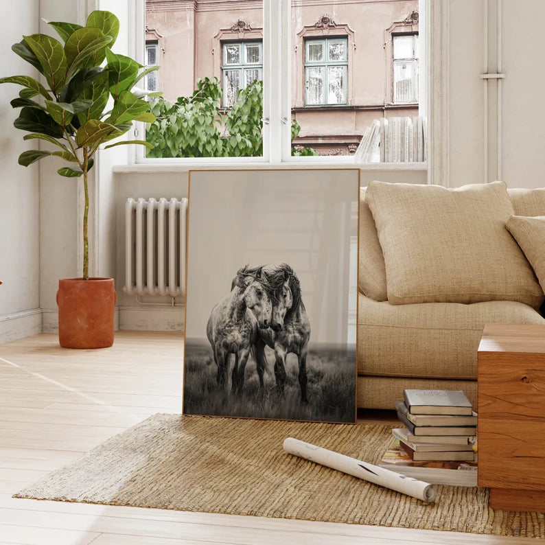 Cuadro Decorativo Animales, Marco Natural Amantes de los caballos