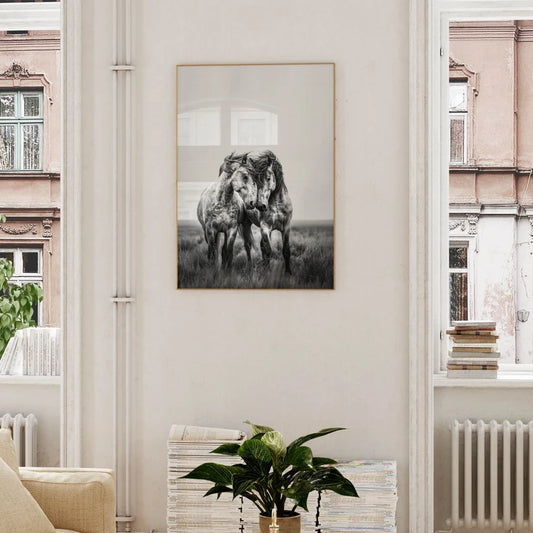 Cuadro Decorativo Animales, Marco Natural Amantes de los caballos