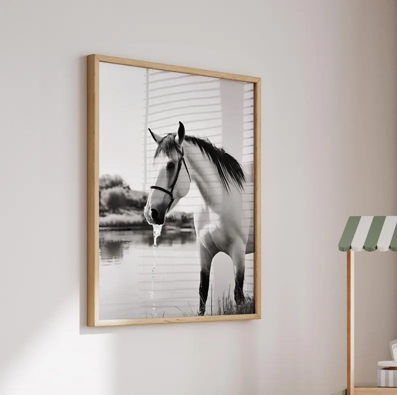 Cuadro Decorativo Animales, Marco Natural Amantes de los caballos