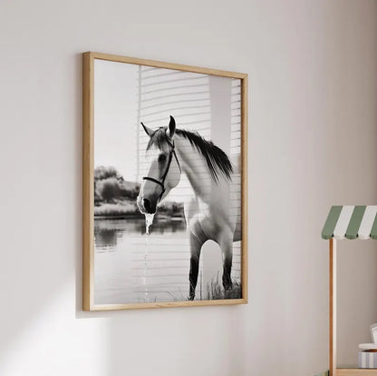 Cuadro Decorativo Animales, Marco Natural Amantes de los caballos