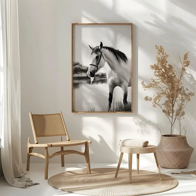 Cuadro Decorativo Animales, Marco Natural Amantes de los caballos