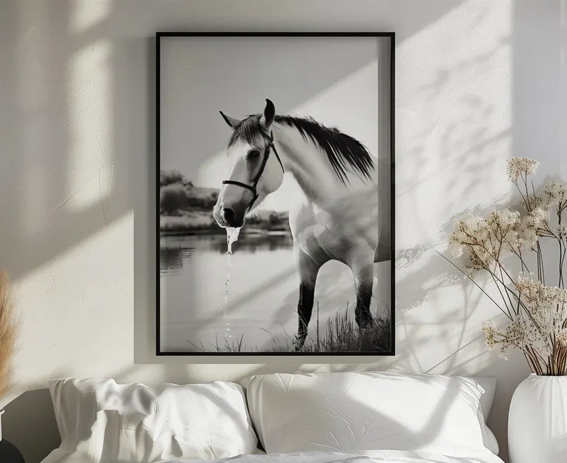 Cuadro Decorativo Animales, Marco Natural Amantes de los caballos