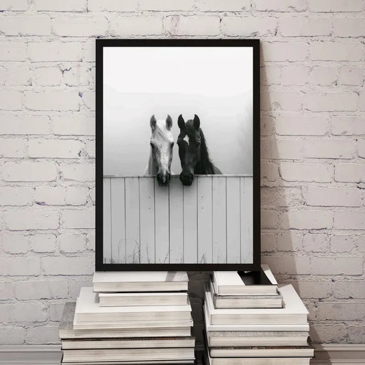 Cuadro Decorativo Animales, Marco Natural Amantes de los caballos