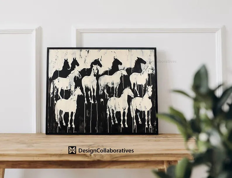 Cuadro Decorativo Animales, Marco Natural Amantes de los caballos