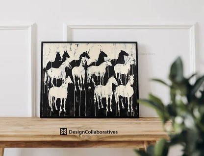 Cuadro Decorativo Animales, Marco Natural Amantes de los caballos