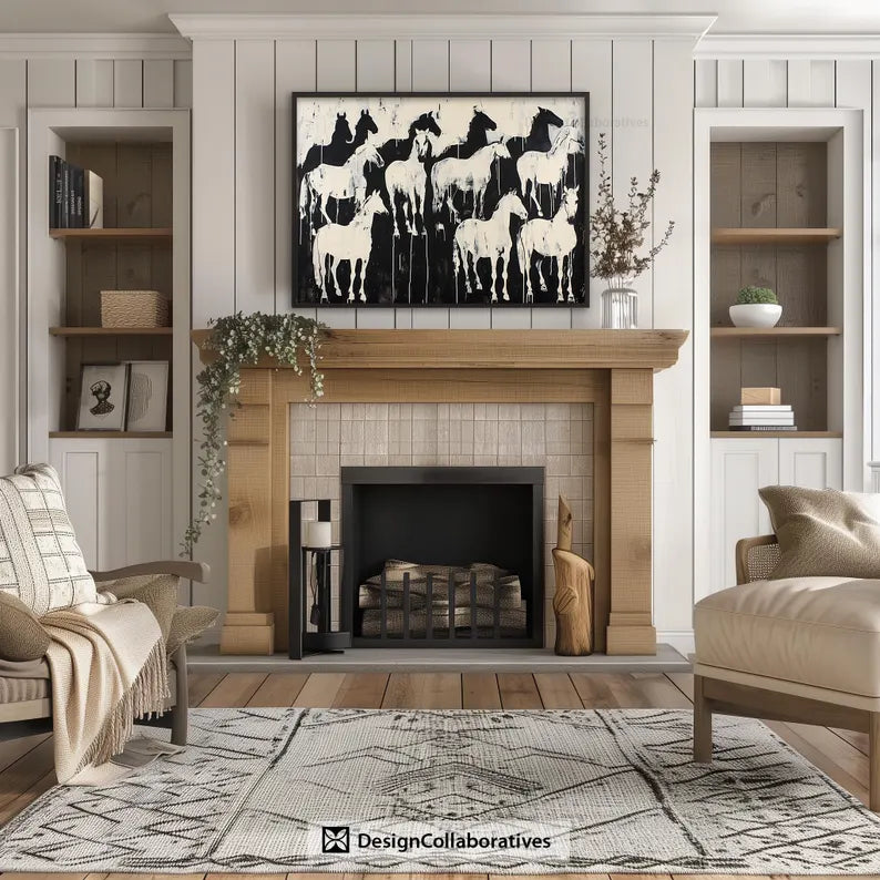 Cuadro Decorativo Animales, Marco Natural Amantes de los caballos