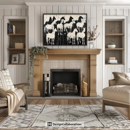 Cuadro Decorativo Animales, Marco Natural Amantes de los caballos