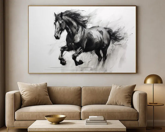 Cuadro Decorativo Animales, Marco Natural Amantes de los caballos