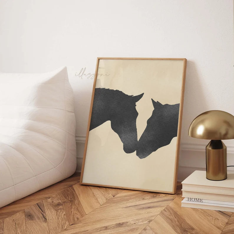 Cuadro Decorativo Animales, Marco Natural Amantes de los caballos