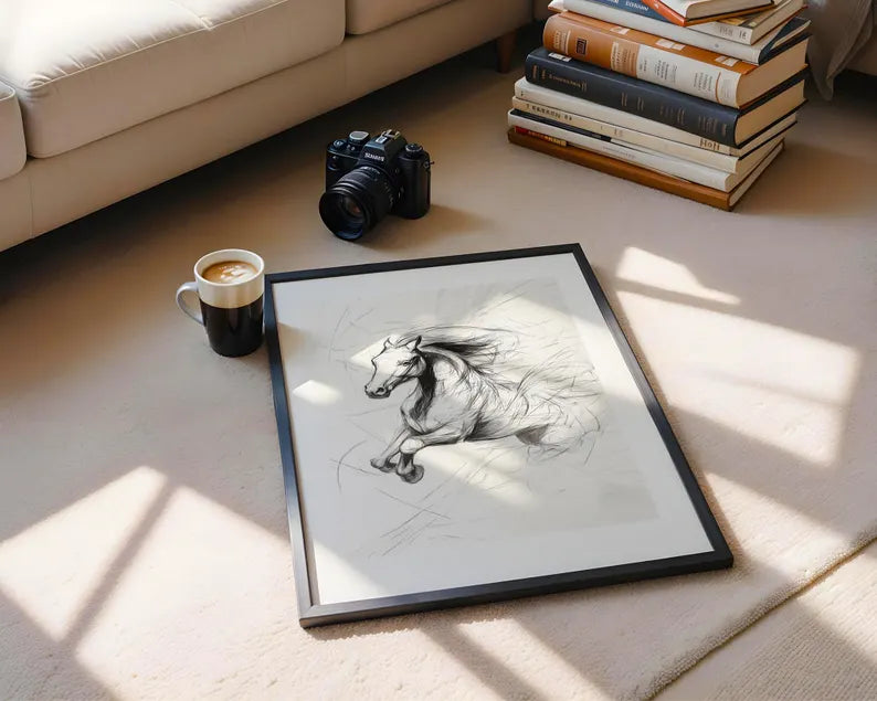 Cuadro Decorativo Animales, Marco Natural Amantes de los caballos