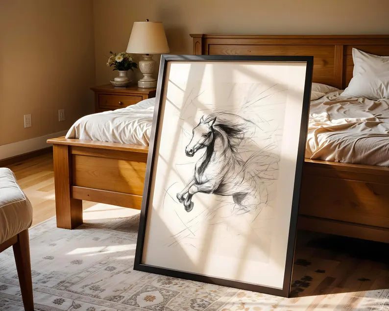 Cuadro Decorativo Animales, Marco Natural Amantes de los caballos