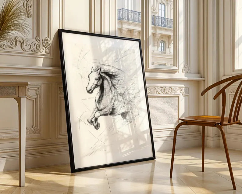 Cuadro Decorativo Animales, Marco Natural Amantes de los caballos