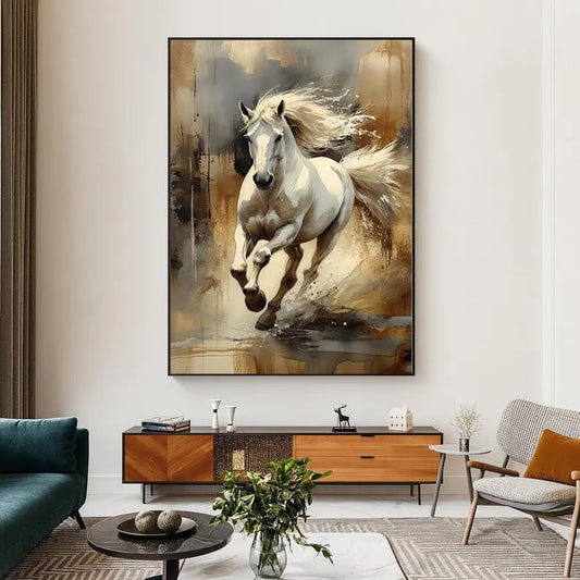 Cuadro Decorativo Animales, Marco Natural Amantes de los caballos