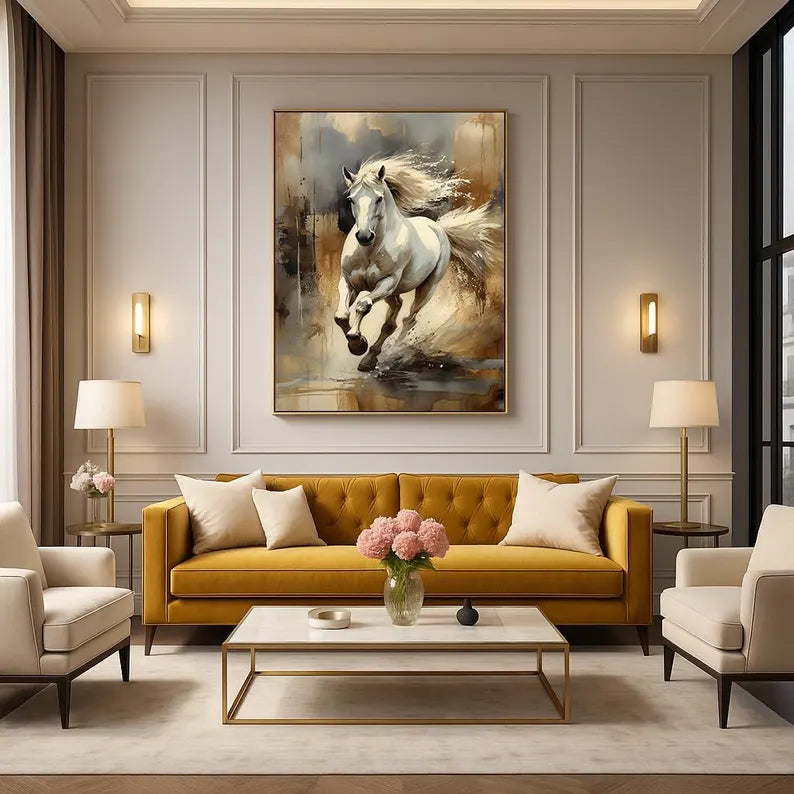 Cuadro Decorativo Animales, Marco Natural Amantes de los caballos