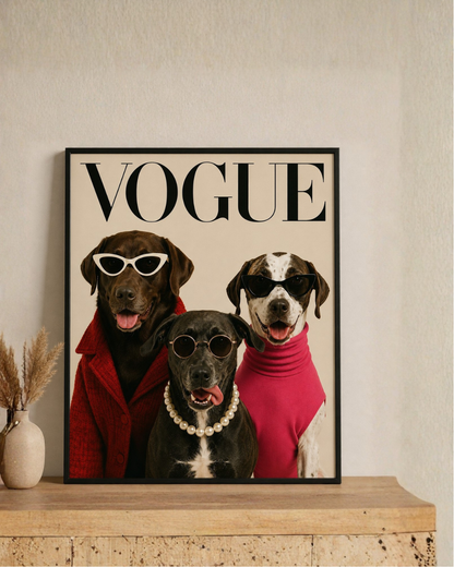 Cuadro Personalizado, Tu propio Diseño, Marco Natural Mascotas, Divertido VOUGE