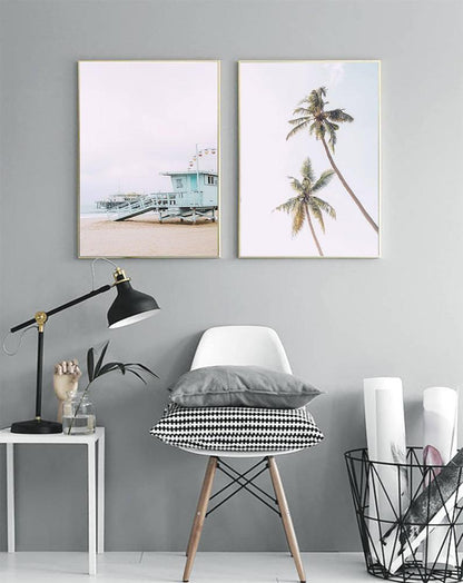 Set x2 Cuadros Decorativos , Palmera , Salvavidas - Tree House Deco