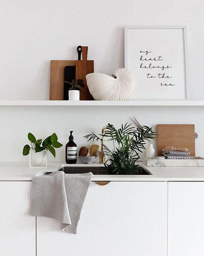 Cuadro Decorativo Frase , "My heart belongs to the sea" , cursiva - Tree House Deco