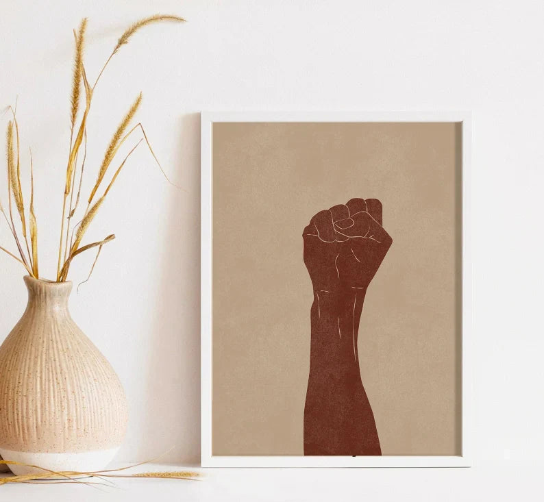 Cuadro Decorativo Mano, Poder, Lucha - Tree House Deco