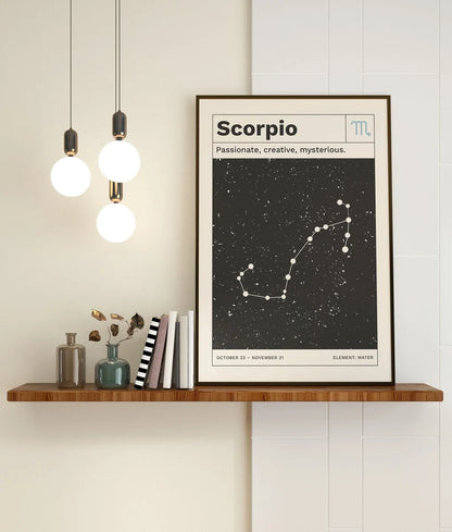 Cuadro Decorativo Póster, Zodiaco Escorpio II