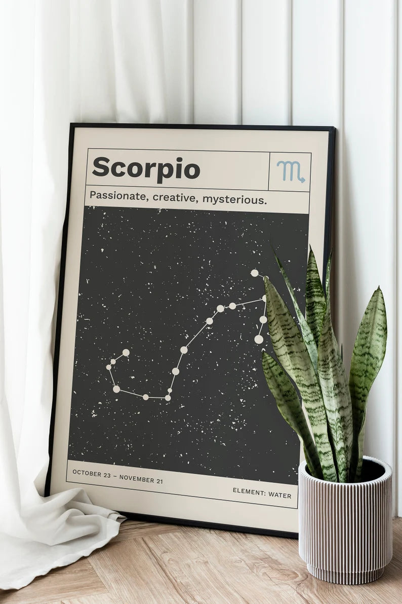 Cuadro Decorativo Póster, Zodiaco Escorpio II